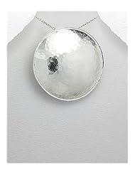 Handmade hammered pendant Necklace In 92.5 Sterling Silver