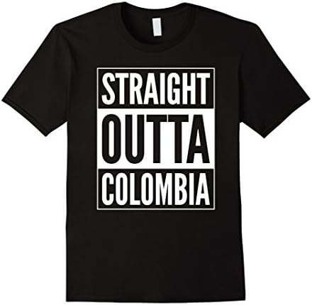 Men's Straight Outta Colombia T-Shirt - Rep your country Tee Large Black