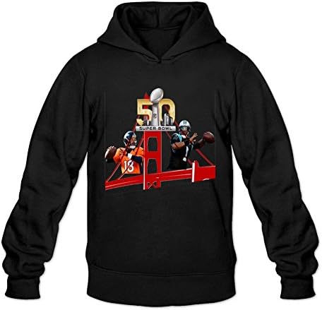 Bod Hoody Super Bowl San Francisco Broncos Manning VS Panthers Newton Men's Hoodies Black Medium