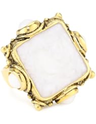 Viento Poppy Gold White Finish Ring
