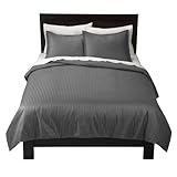 Home Damask Stripe Duvet Set - Grey (King)