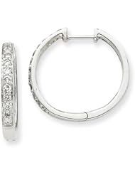 14k White Gold Diamond Hoop Earrings. Carat Wt- 0.47ct. Metal Wt- 4.44g