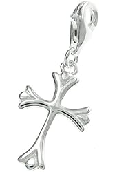 Dreambell 925 Sterling Silver Christian Cross Dangle Bead Clasp European Lobster Clip On Charm