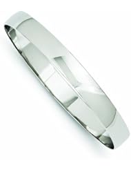 Genuine 14K White Gold White Gold 8mm Solid Polished Half-Round Slip-On Bangle 17 Grams Of Gold 100% Satisfaction Guaranteed.
