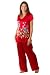 Women's Silk Pajamas Set - 100% Silk Red Pajamas (The Butterfly Garden) - Hand Painted & Hand Dyed - A Gift of Beauty & Art for Women