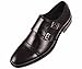 Asher Green Mens Black Genuine Leather Classic Double Monk Strap Dress Shoe with Cap Toe: Style Stowe Black-000