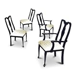Two Cherry Finish Side Chairs and Two Cherry Finish Arm Chairs