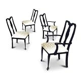 Two Cherry Finish Side Chairs and Two Cherry Finish Arm Chairs