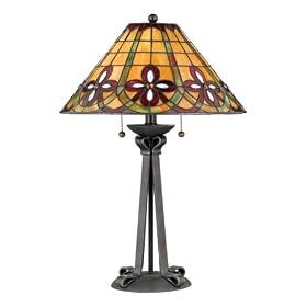 Quoizel Tiffany Table Lamp Tiffany Glass Shade, 352 Pieces of Tiffany Glass #TF579T