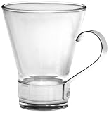 Bormioli Rocco Ypsilon Coffee Cup with Stainless Steel Handle, Set of 4, Gift Boxed