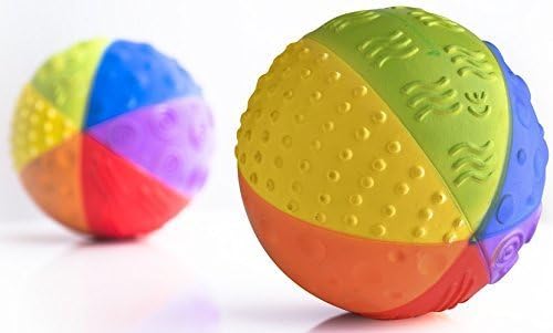 CaaOcho Baby - Natural Rubber Sensory Ball "Rainbow" - BPA, Phthalates, PVC Free, Food-grade paint by Nova Nature