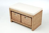 Coffee Water Hyacinth Bench Stool Shoe Storage Trunk
