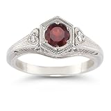Ruby and Diamond Heart Ring in 14K White Gold