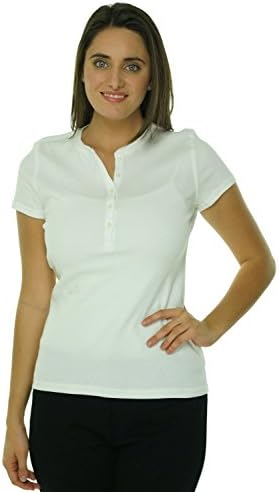 American Living Women's Crew Neck Henley Shirt White M