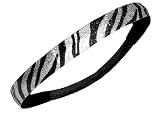 Black and Silver Zebra Glitter Sport Headband