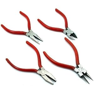 4 Flat Bent Round Chain Nose Pliers Beading Cutters