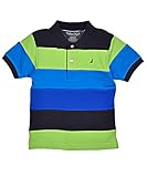 Nautica Boys 4-7X Red Stripe Short Sleeve Pique Polo
