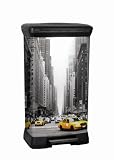 Curver - 196624 - Poubelle � P�dale - 50 L - Aspect M�tal - D�cor New-York