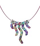 411lussp8qL. SL160  Sterling Silver Jewelry: Sterling Silver Dichroic Glass Multi Color Pastel Bubble Texture Curves Necklace, 18"