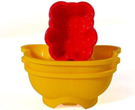 MIREN Non-stick Silicone Cake Mold, Biscuits Mold, Baking Cups, Chocolate Mold, Soap Mold, Bear Shape(2 Large Bear Face and 4 Small Bear)