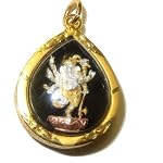 Ganesh Pendant 02 Spiritual Black Gold 24kgp Drop Hindu Elephant God 1.5