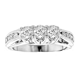 1.50 CT TW 3-Stone Engagement Ring with Channel Set Diamonds in 18k White Gold