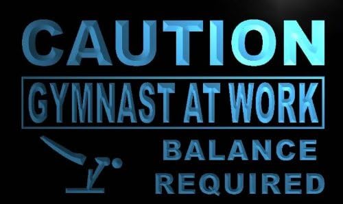 ADV PRO m578-b Caution At Work Gymnast Neon Light Sign