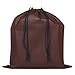2 Piece Non-Woven Breathable Dust-Proof Drawstring Storage Pouch (Coffee)