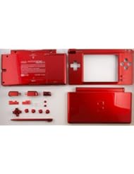 Red Metallic - Nintendo DS Lite Complete Full Housing Shell Case Replacement Repair w/ Hinge Set