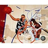 Steiner Sports NBA Tony Parker 2007 Finals Horizontal Lay-Up Vs LeBron Autographed 8-by-10-Inch Photograph