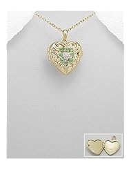 Heart Gem Stones Pendant Necklace In 92.5 Sterling Silver