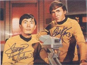 Walter Koenig & George Tekai autographed 11x14 Photo (Star Trek - Sulu & Chekov)