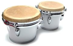 Bongos: White Bongo Drums with 6