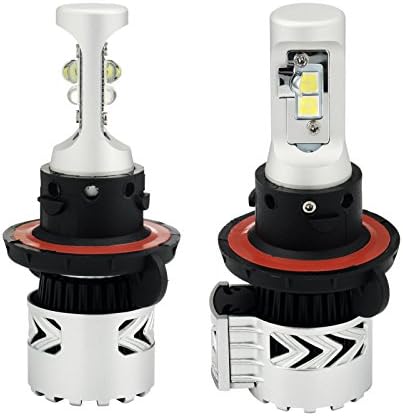 YBELE LED Headlight Bulbs w/ Clear Arc-Beam Kit - H13 (9008) - 72w 12,000Lm 6500K Cool White CREE - 3 Yr Warranty