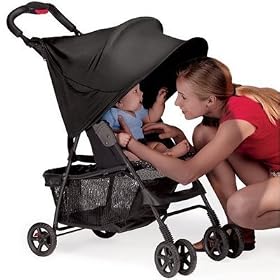 Kiddopotamus Rayshade UV Protective Stroller Shade for Single Strollers & Joggers, Black