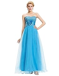 Strapless Cocktail Sweetheart Organza Sequined Lace-Up Beaded Evening Dress/Homecoming Dress/Bridesmaid Dress/Pageant Dress/Prom Dress/Party Dress/Wedding Dress/Maxi Dress 