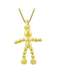 14 Karat Yellow Gold Boy Charm Pendant With 18 inch Box Chain