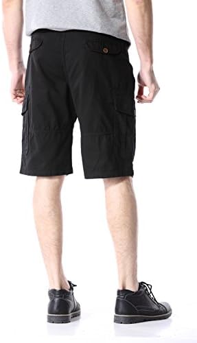 TISUN Men's Twill Performance Casual Solid Mufti Pocket Khaki Cargo Work Shorts