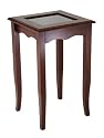 Winsome 94819 Carisa Square Table/Glass Lift Compartment - Antique Walnut