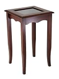Winsome 94819 Carisa Square Table/Glass Lift Compartment - Antique Walnut