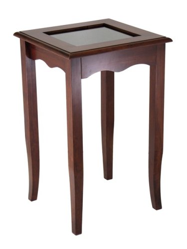 Winsome 94819 Carisa Square Table/Glass Lift Compartment - Antique Walnut
