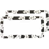 Buy Black Hawaii Flower License Plate Frame PLASTIC one Pair by AA