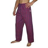 Mens NFL New York Giants Plaid Cotton Thermal Sleepwear / Pajama Pants - Blue & Red (Size: 2XL)