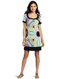 Tiana B Women's Mosaic Short Sleeve Retro Dress, Black/Pink, Large Tiana B Women's Mosaic Short Sleeve Retro Dress, Black/Pink, Large