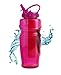 Cool Gear Ez Freeze Water Bottle, 32oz, Solstice - BPA Free - PVC Free - Phthalates Free, Includes Switx® Straw Cleaner - 4 Pack