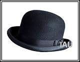 HARD CROWN Black 100% Wool Felt Bowler hat Small, Medium, Large , Extra Large, S , M , L, XL 55 cm, 57cm , 59cm, 61cm BY GIFTMANIA