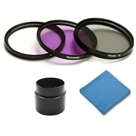 SAVEoN Professional Lens Kit for Canon G6 - Includes: Filter Kit (UV, Fluorescent, Polarizer) + Lens Adapter Tube + SAVEoN Cleaning Cloth