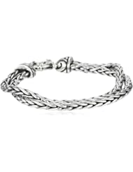 Zina Sterling Silver Double Chain Bracelet " The Swirl Collection", 7.5"