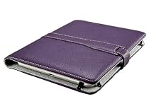 M-Edge Prodigy Genuine Leather Kindle Jacket with Hinge (Fits 6" Display, Latest Generation Kindle), Pebbled Purple