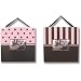 Trend Lab Striped and Dot Two Picture Frame Set in Brown/Pink